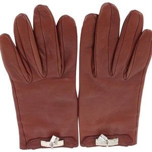 Herms Size 6 Burgundy Leather Kelly Hommage Glove - image 1